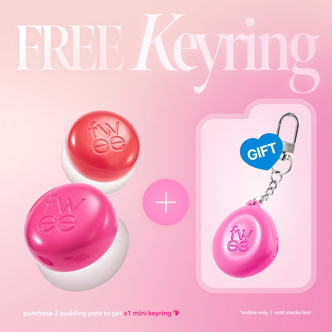 FWEE [Keyring Set] Lip & Cheek Blurry Pudding Pot + Pendant Keyring