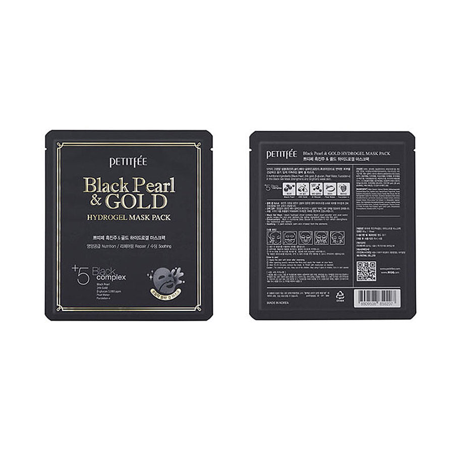 PETITFEE Black Pearl & Gold Hydrogel Mask Pack 5pcs