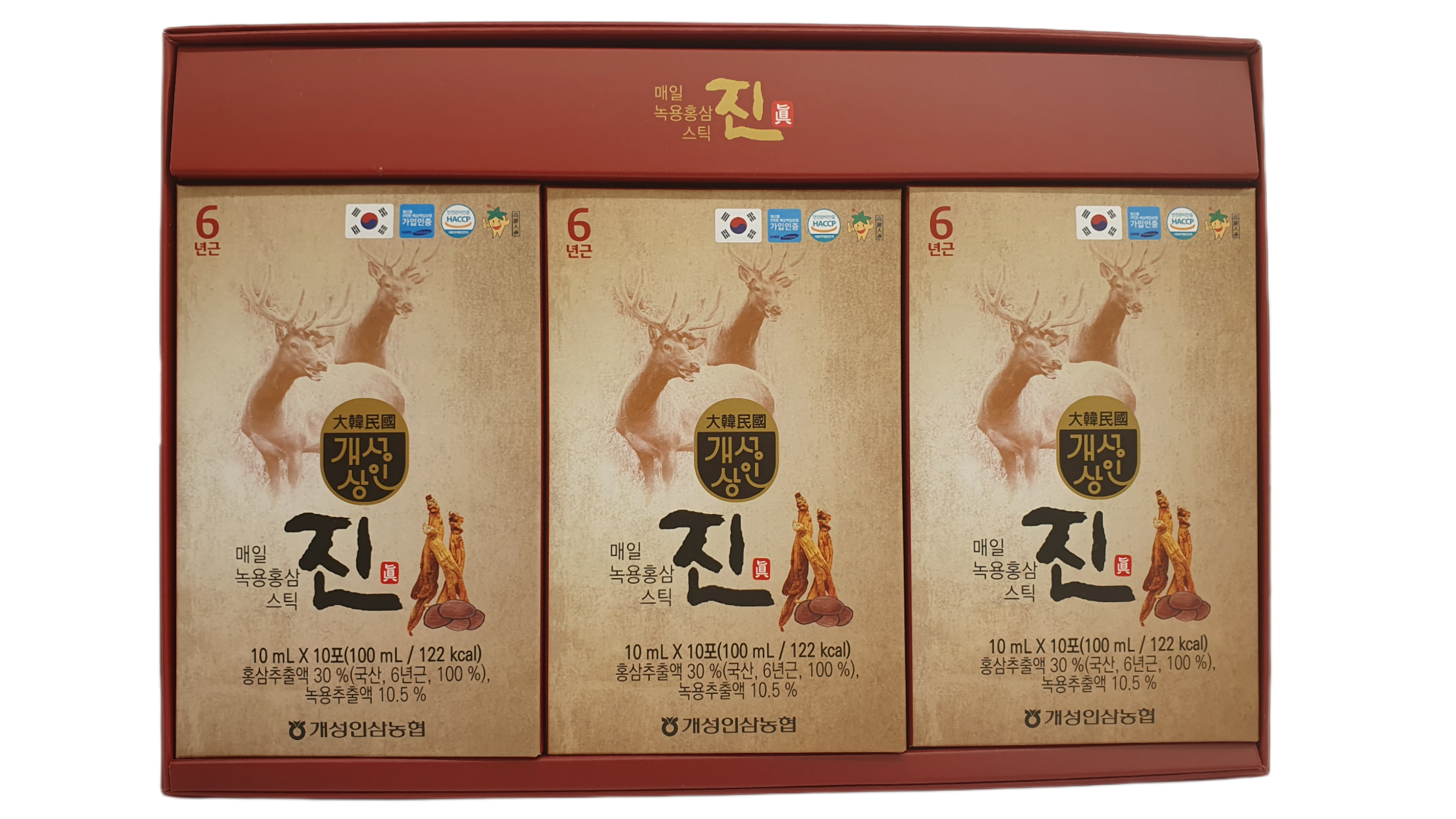 Nonghyeob daily deer antler korean red ginseng jin stick 10ml x 30
