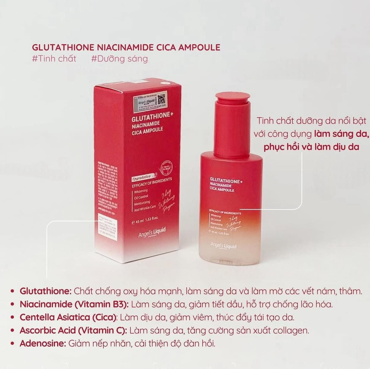 ANGEL'S LIQUID Glutathione+ Niacinamide Cica Ampoule 45ml
