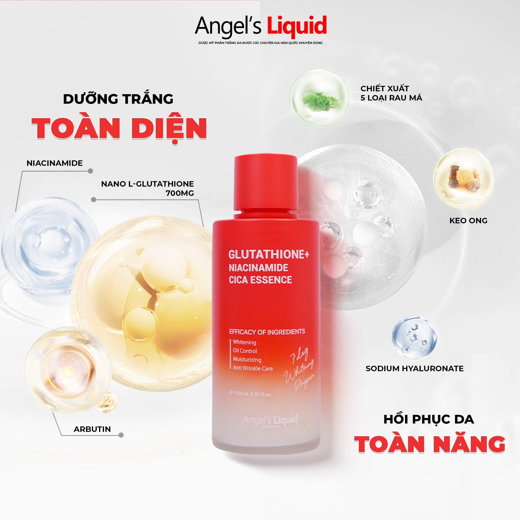 ANGEL'S LIQUID Glutathione+ Niacinamide Cica Essence 150ml