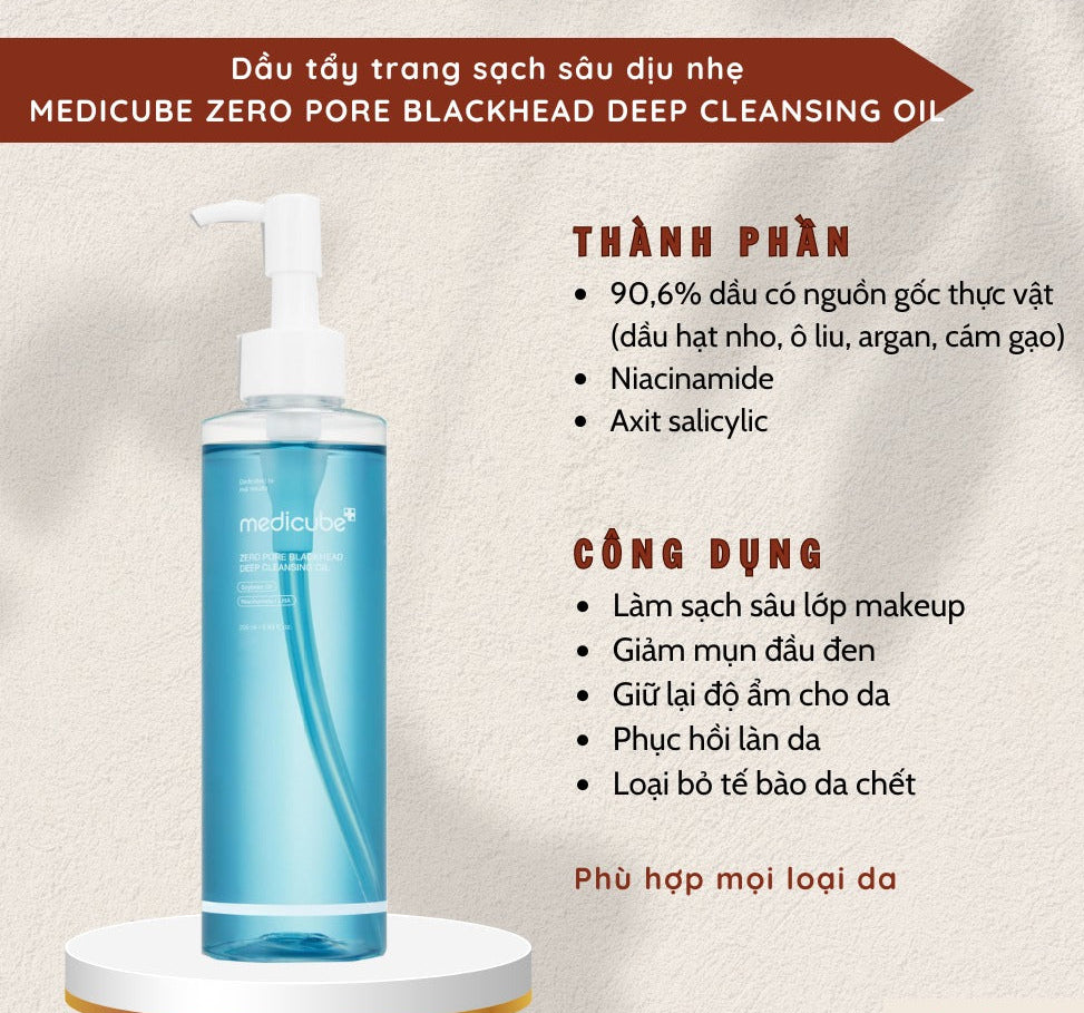 MEDICUBE Zero Pore Blackhead Deep Cleansing Oil 205ml