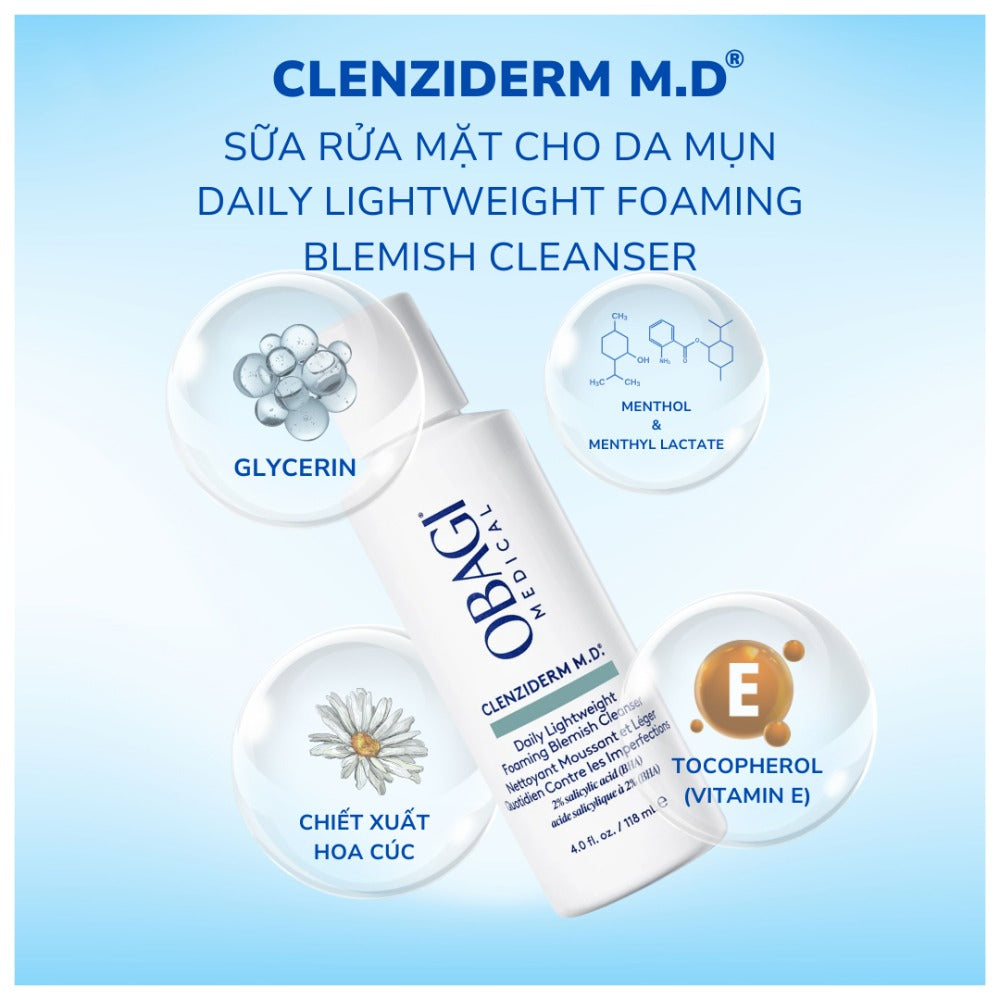 OBAGI Clenziderm MD Daily Lightweight Foaming Blemish Cleanser 118ml