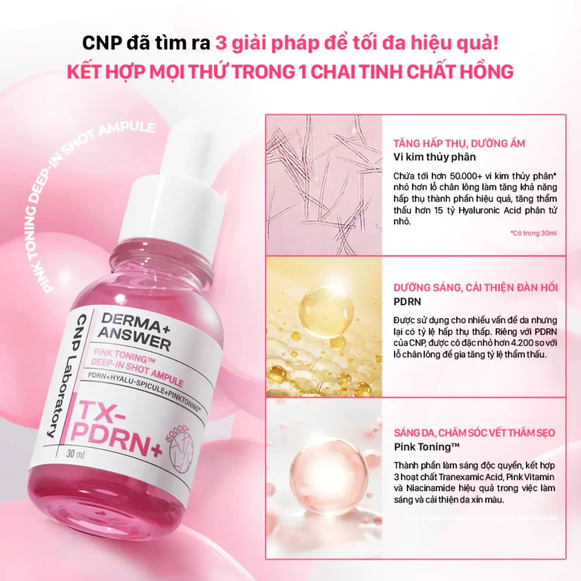CNP Laboratory Derma Answer Pink Toning Deep In Shot Ampule TX-PDRN 30ml