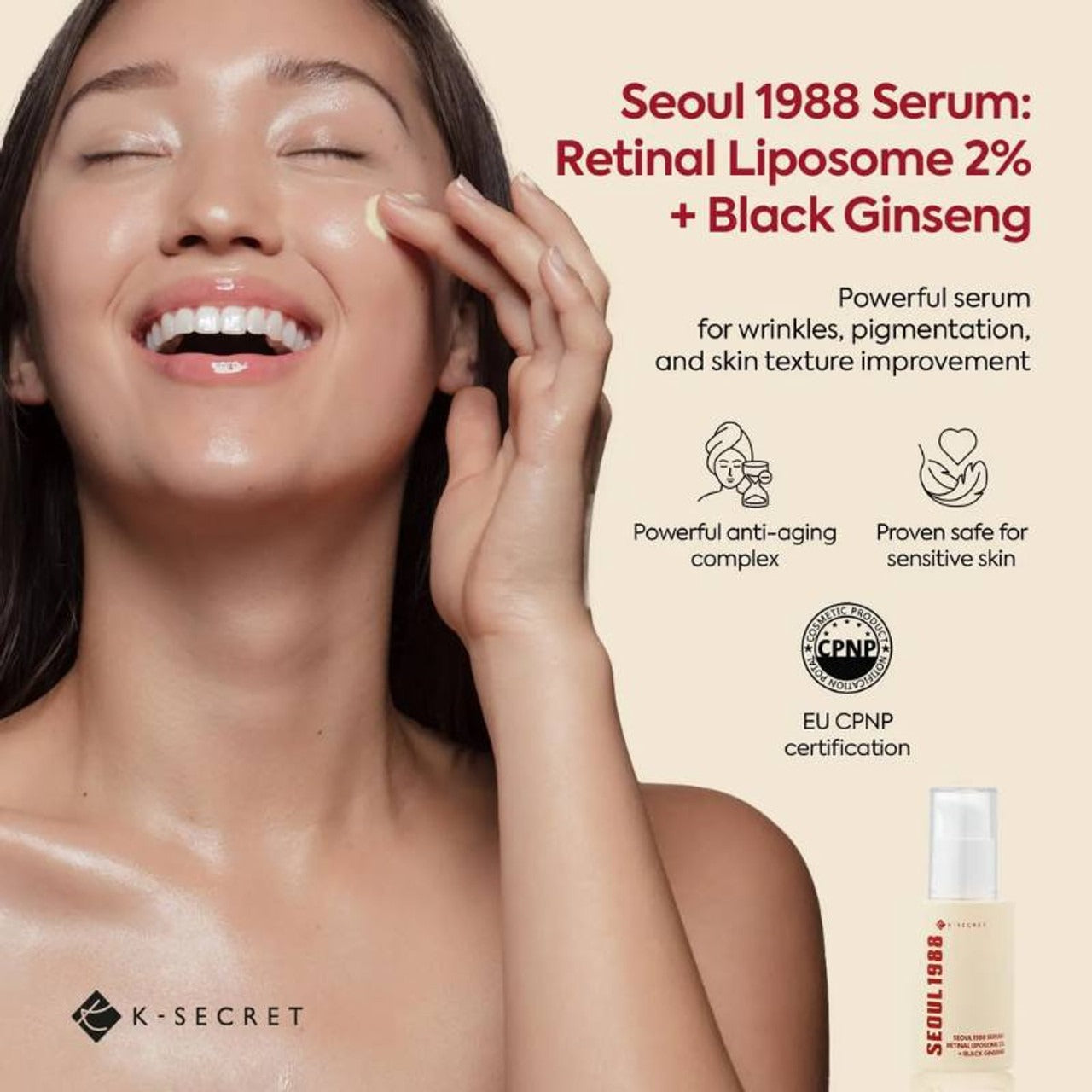 KSECRET SEOUL 1988 Serum : Retinal Liposome 2% + Black Ginseng 30ml