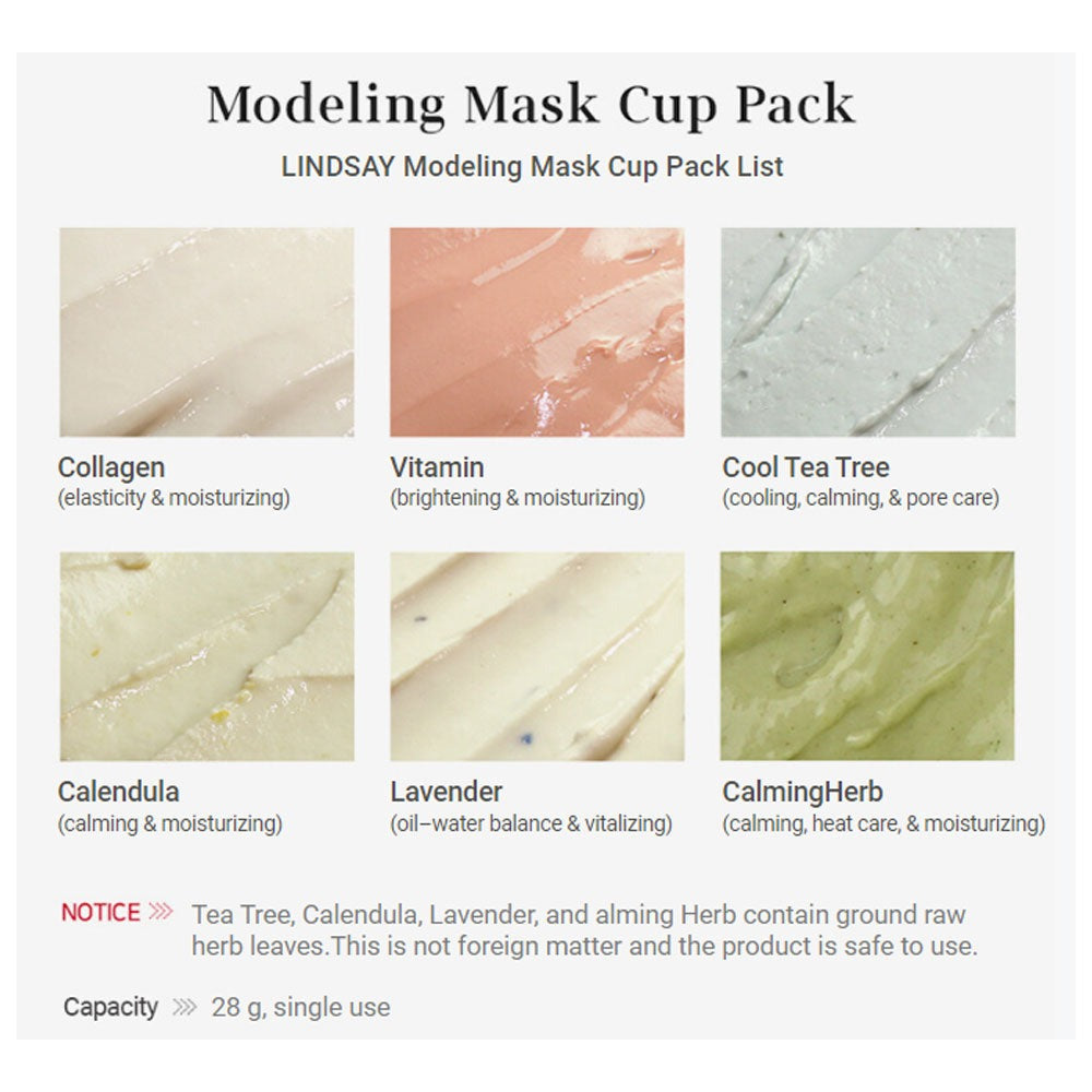 LINDSAY Modeling Mask Cup Pack Collagen 28g