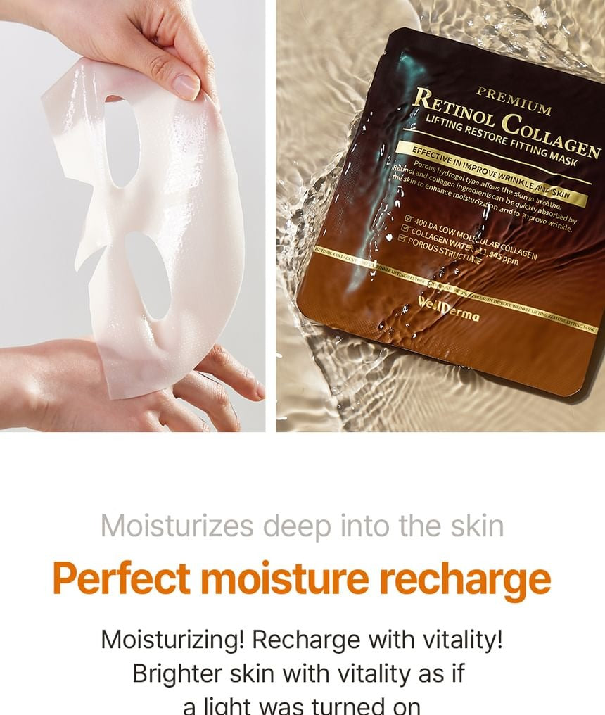 WELLDERMA Premium Retinol Collagen Lifting Restore Fitting Mask