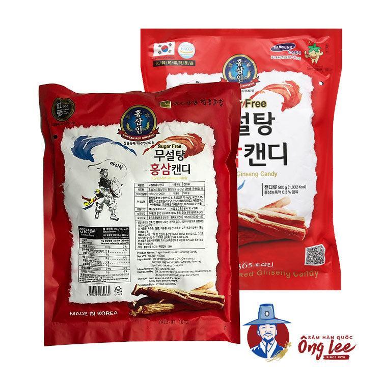 NONGHYEOB Korean Premium Red Ginseng Candy Sugar Free 500g