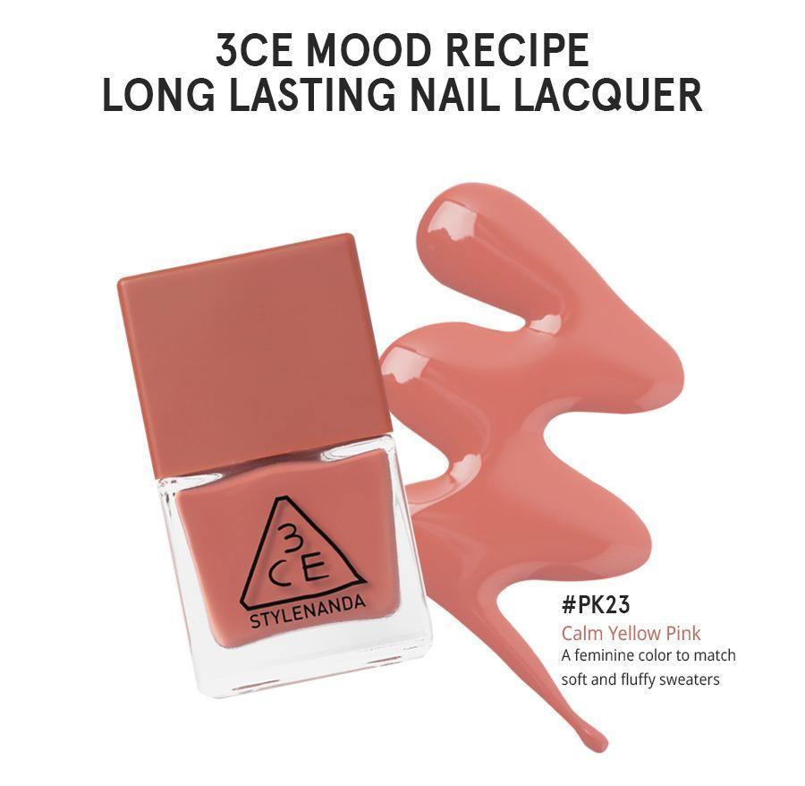 3CE Mood Recipe Long Lasting Nail Lacquer #PK23 Calm Yellow Pink